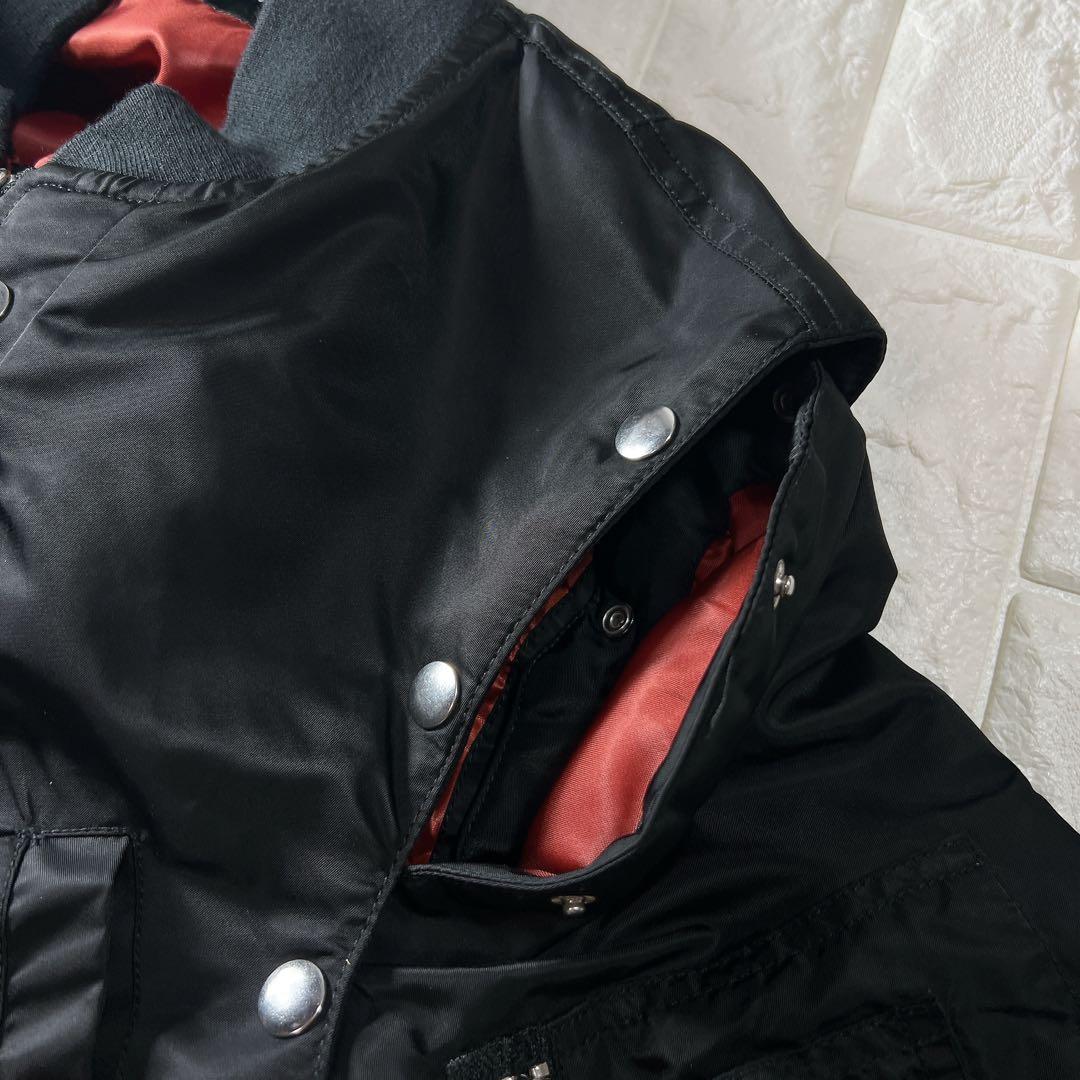 GRANCY ボリューム レイヤード デザイン MA-1 Sサイズ 黒／赤