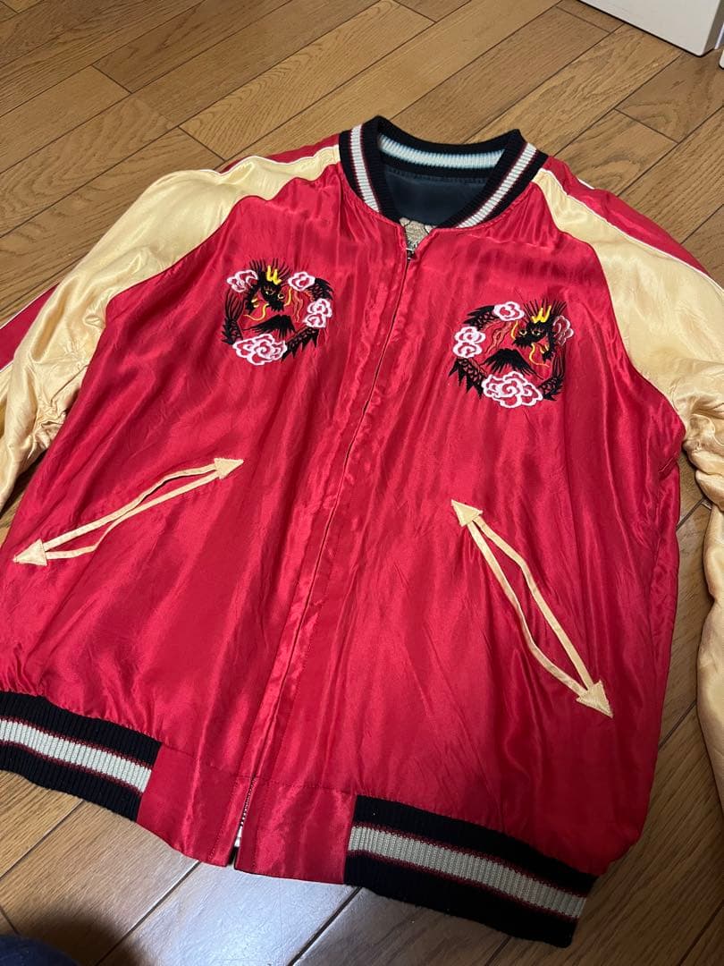 イシイHAO　テーラー東洋　スカジャンMサイズ 黒/白　赤/ゴールド