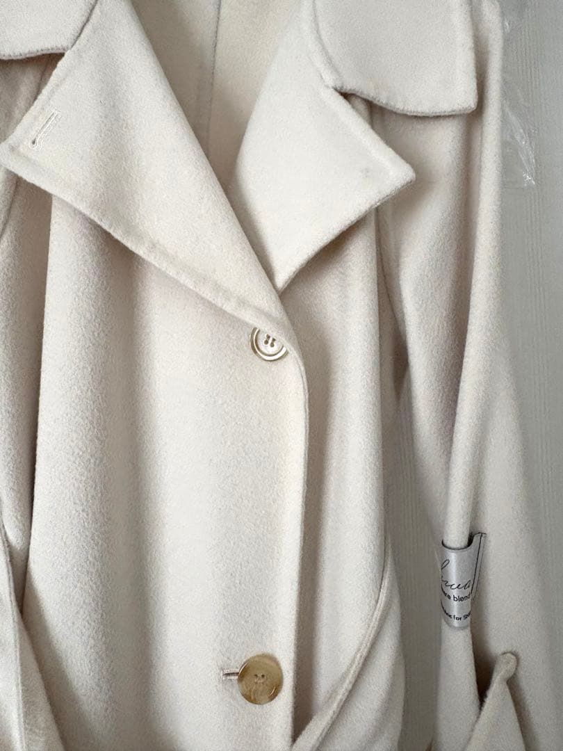 SNIDEL ウロコカシミアスタンドカラーコート アイボリー