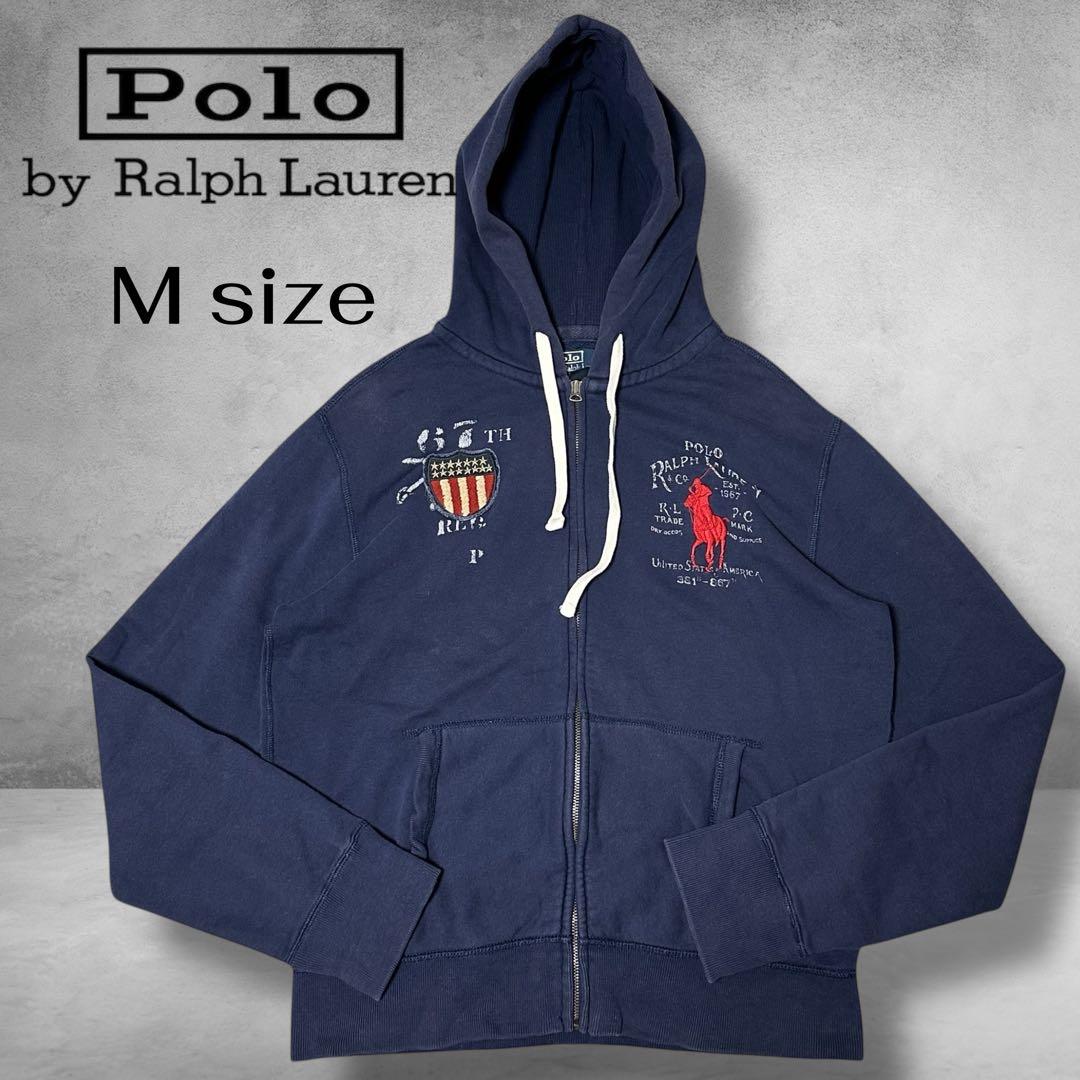 POLO RALPH LAUREN フルジップアップパーカー ネイビー フェード