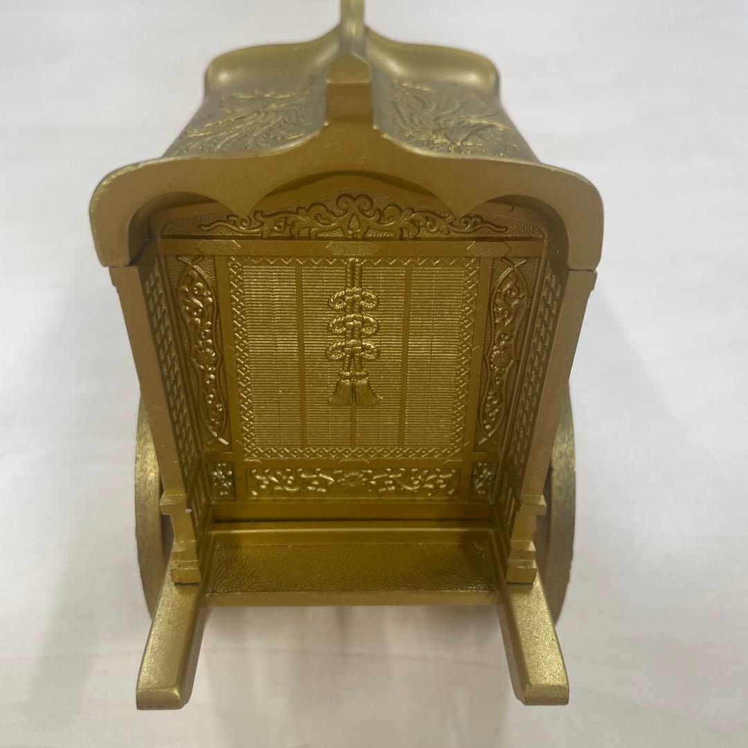 【美品】竹 翁斎　御所車　黄金御所車 鳳凰 金メッキ ガラスケース付　光る君へ