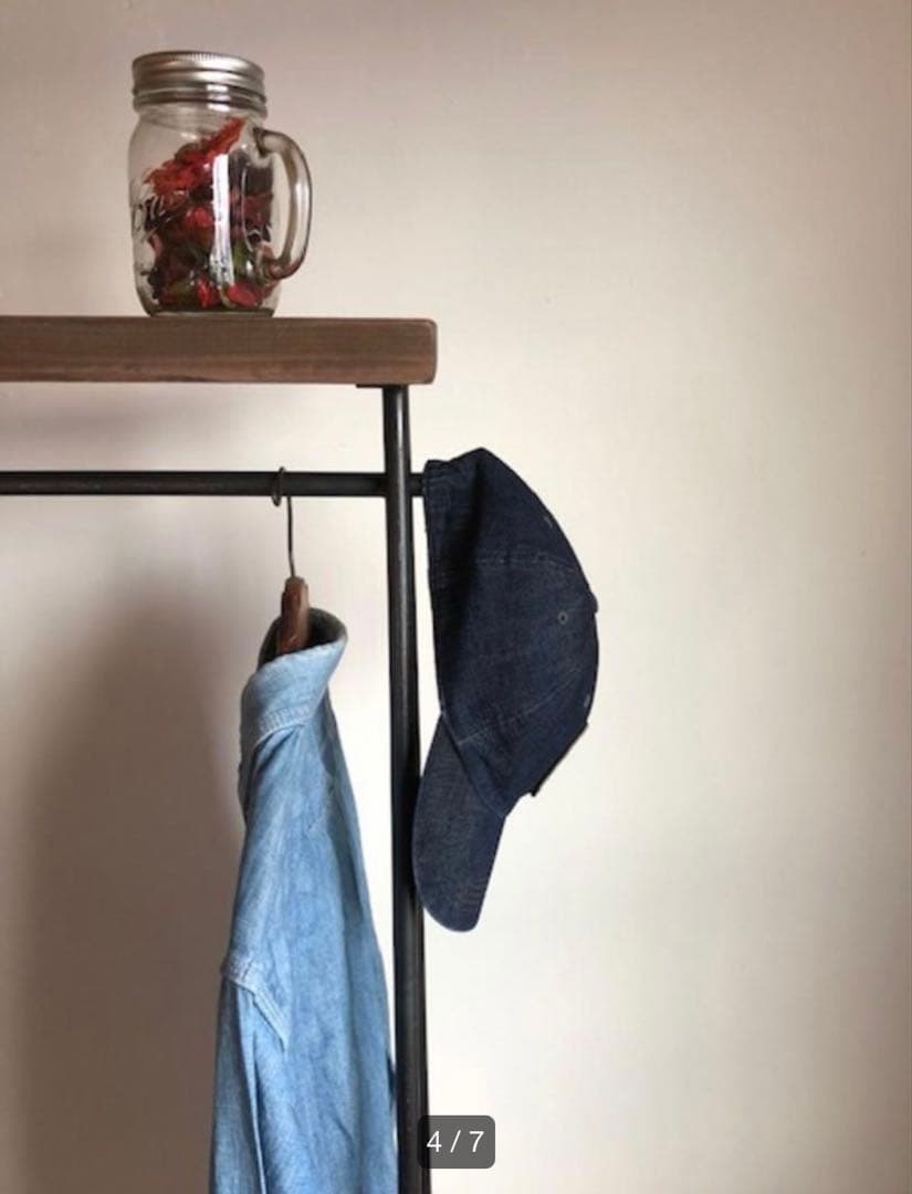 貴重　数量限定　2段　特大　ハンガーラック　古材　収納棚　ディスプレイラック