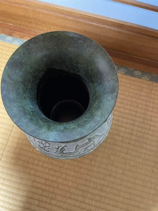 【値下げ】真峰 鋳銅花瓶 高さ31cm