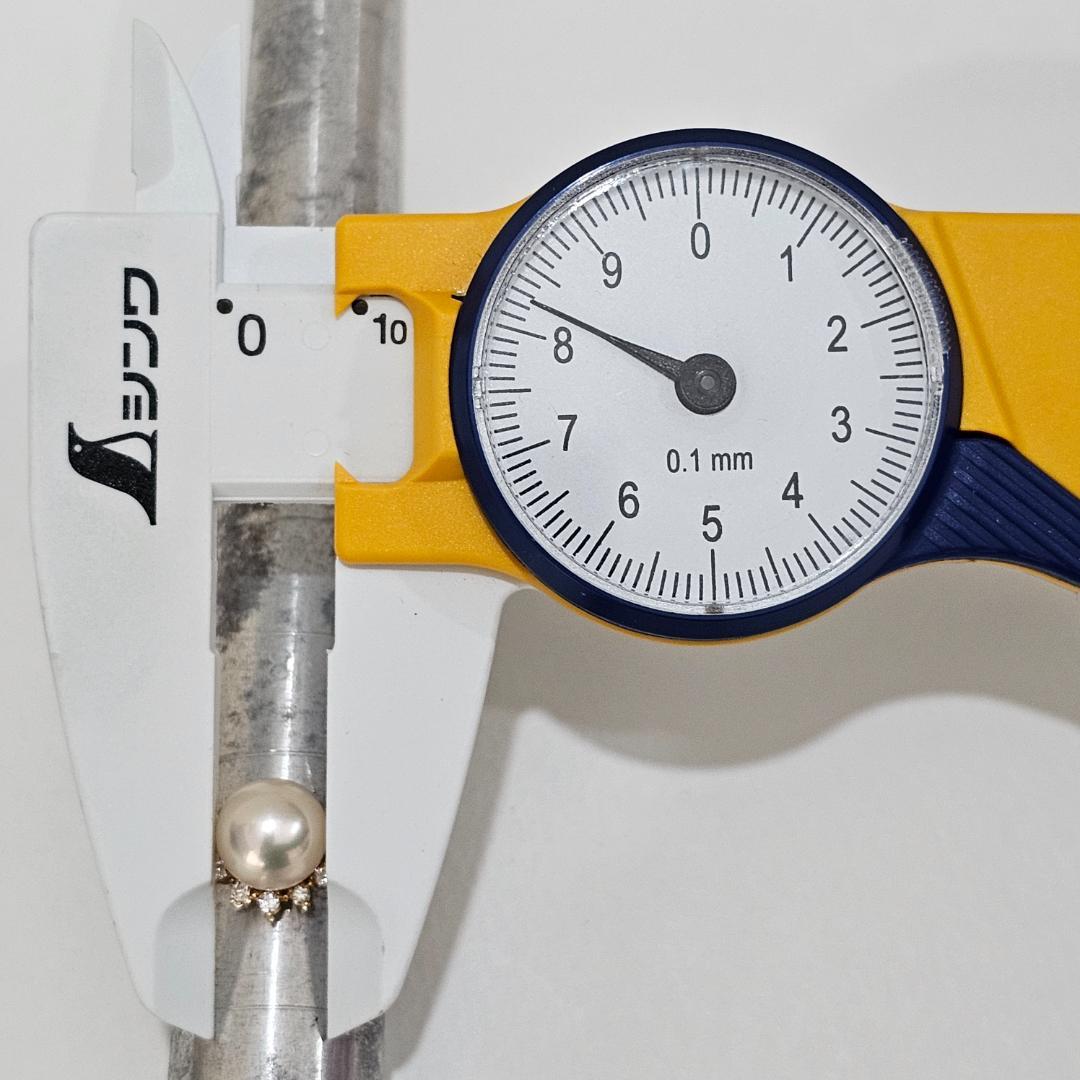 1861 タサキパールダイヤリングK18YGイエローゴールド10号8.3mm