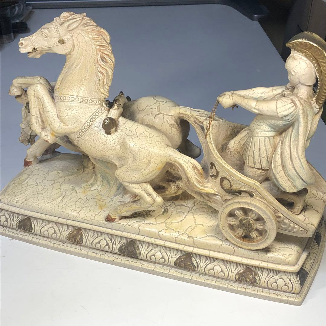 アンティーク 　ローマ戦車　チャリオット　置物