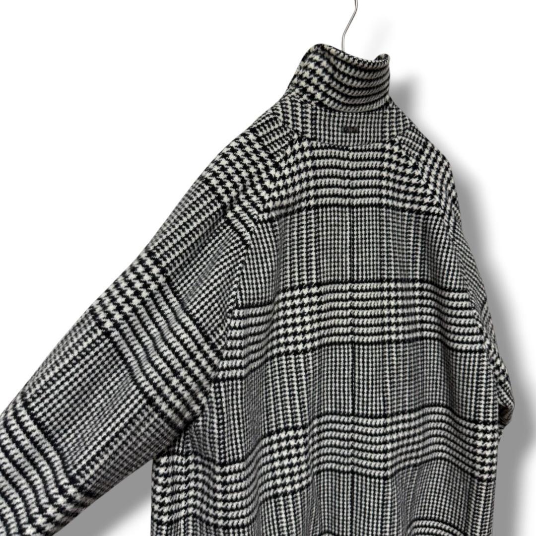 未使用 現行タグ HERNO 上質ウール グレンチェック柄ステンカラーコート