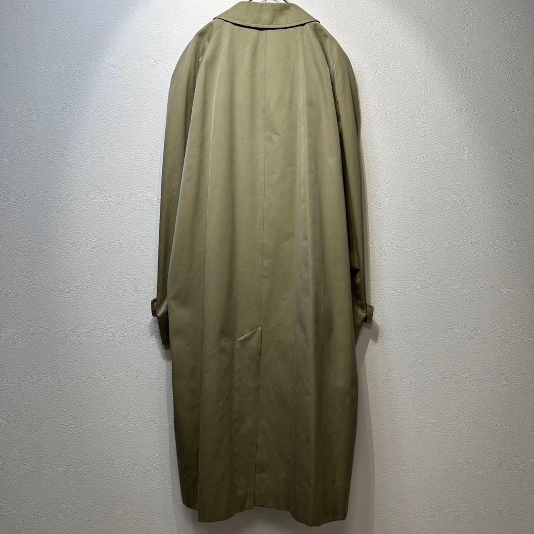 希少 アクアスキュータム 玉虫 チェック デザイン ステンカラーコート ベージュ