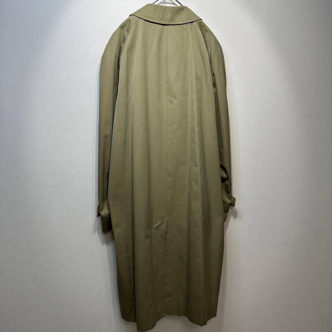 希少 アクアスキュータム 玉虫 チェック デザイン ステンカラーコート ベージュ