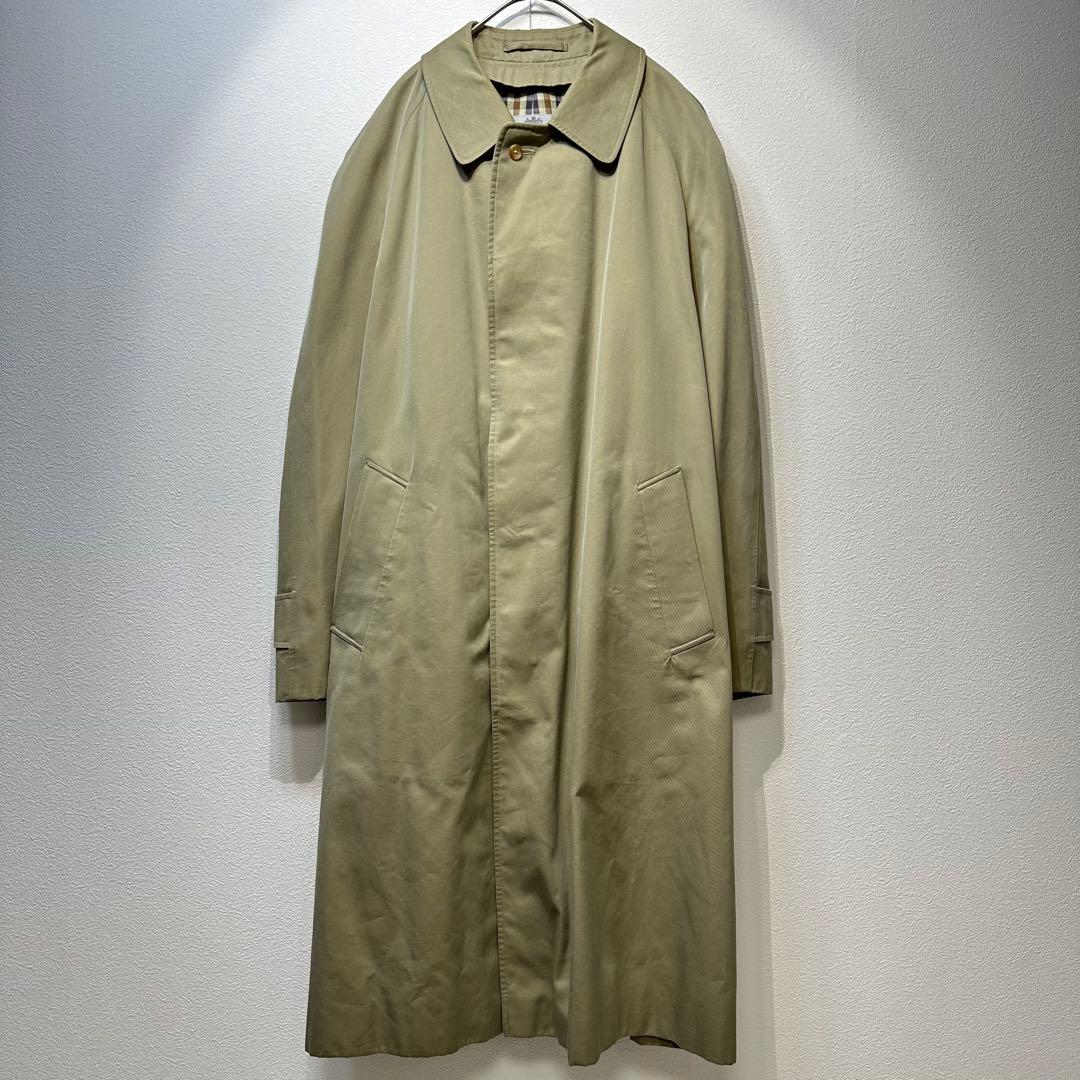 希少 アクアスキュータム 玉虫 チェック デザイン ステンカラーコート ベージュ