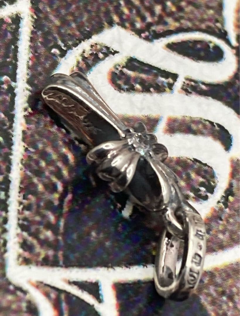 クロムハーツ　クロス　ベビーファット　チャーム　シルバー925天然パヴェ