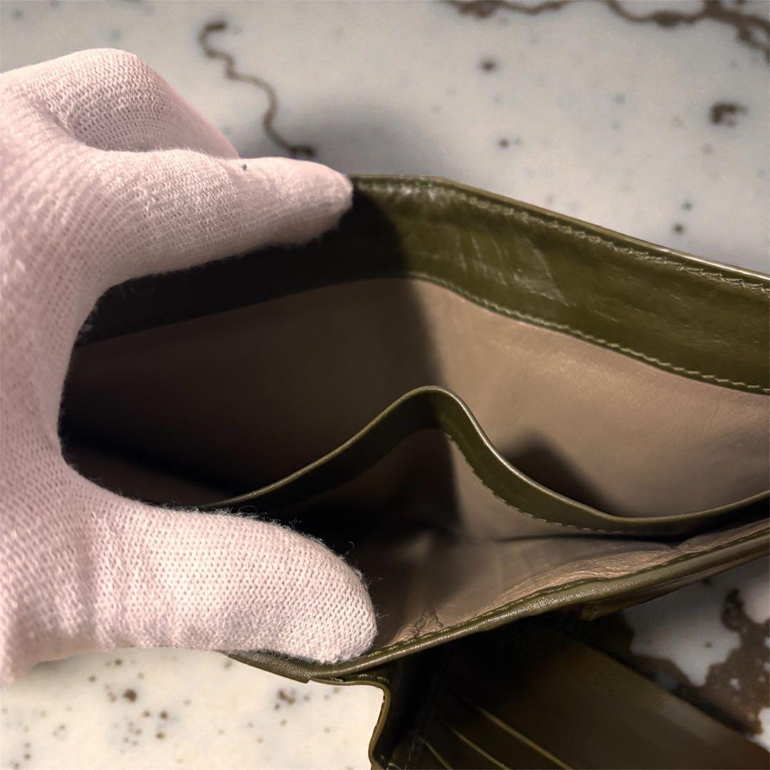 美品BOTTEGA VENETA ボッテガヴェネタ ダークブラウン　二つ折り財布