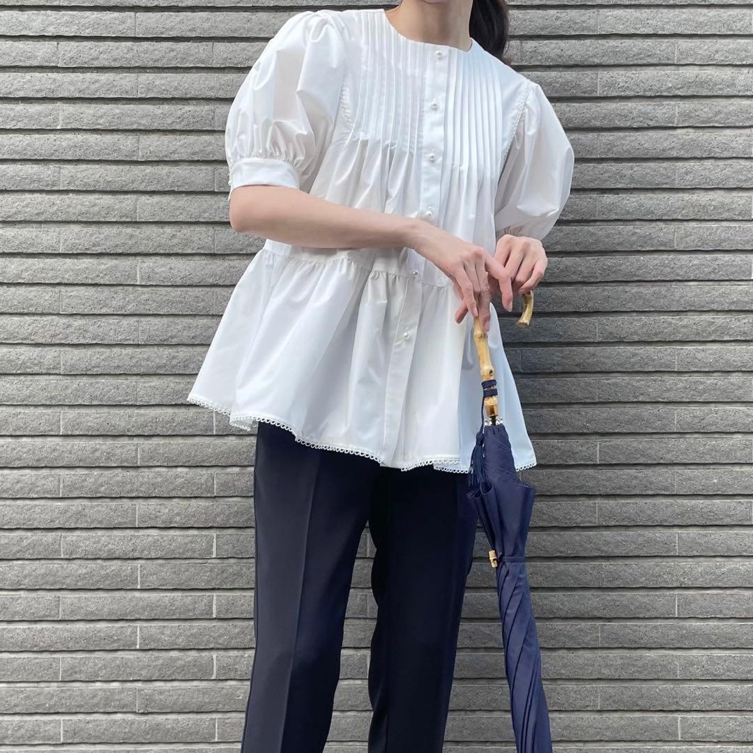 アメノチハレ Keep clean ピンタックチュニックブラウス 半袖 撥水