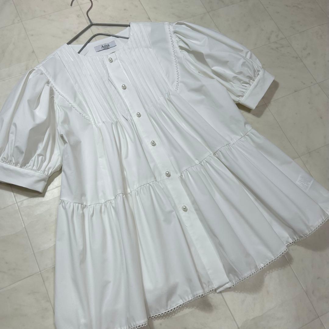 アメノチハレ Keep clean ピンタックチュニックブラウス 半袖 撥水