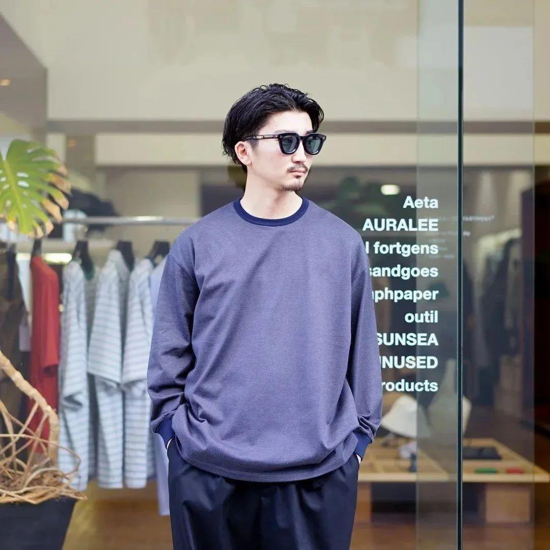 トップス 25AW Graphpaper Narrow Border L/S Tee 1