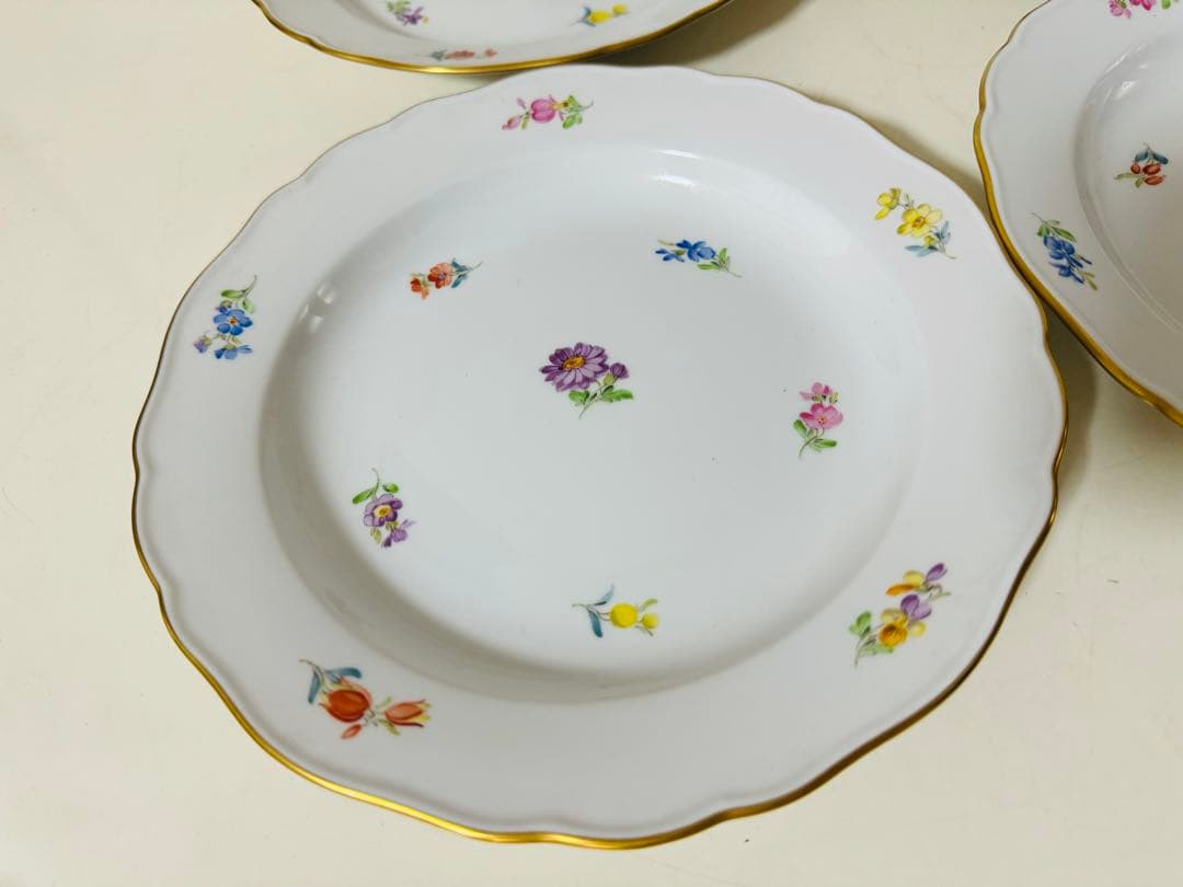 マイセン スキャタードフラワー 散らし小花 プレート 深皿 8枚