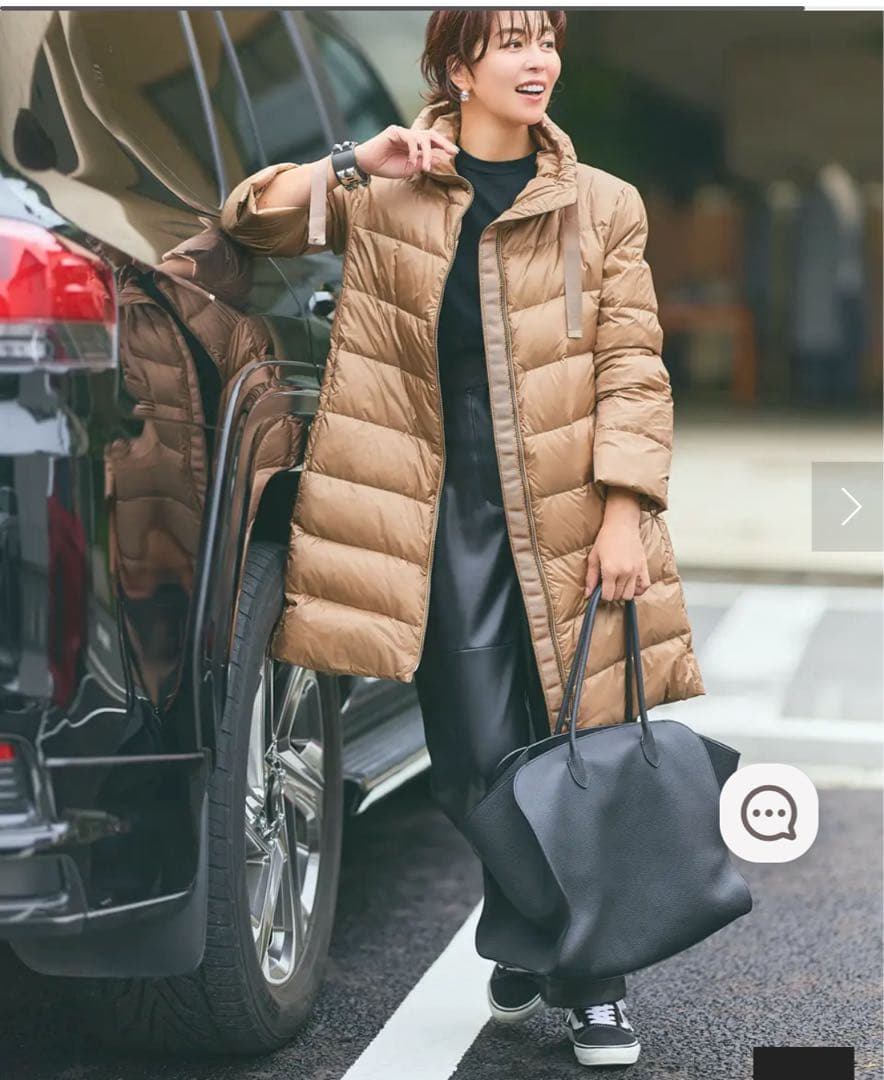 美品✨ドゥクラッセ　艶Airダウン・スタンドカラーロングコート