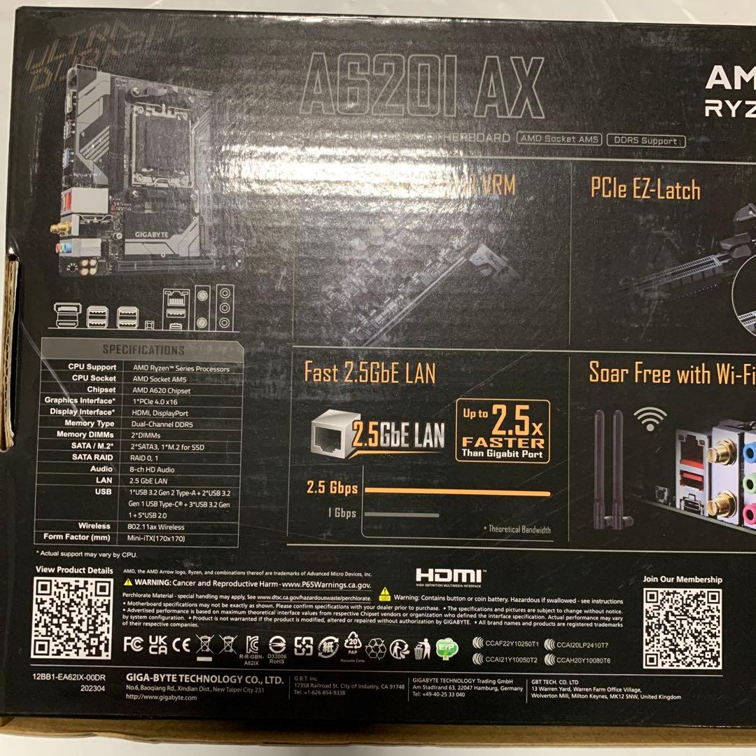 GIGABYTE A620I AX マザーボード