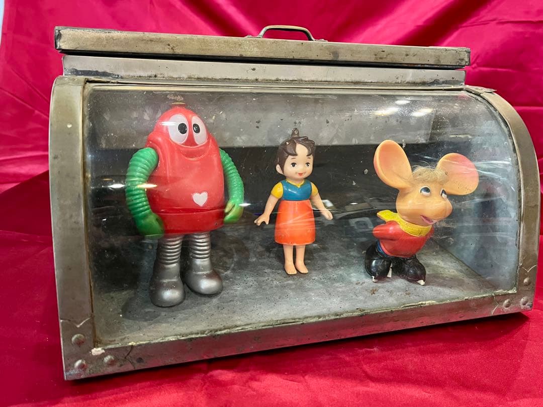 【アンティーク】昭和レトロ ブリキ ガラスショーケース スマートケース 駄菓子屋