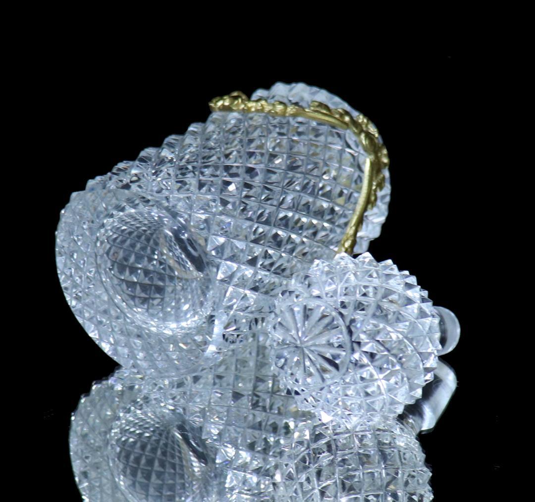 オールド・バカラ 1890年 珍品 丸型 ブロンズ装飾 ディアマンビゾー 香水瓶