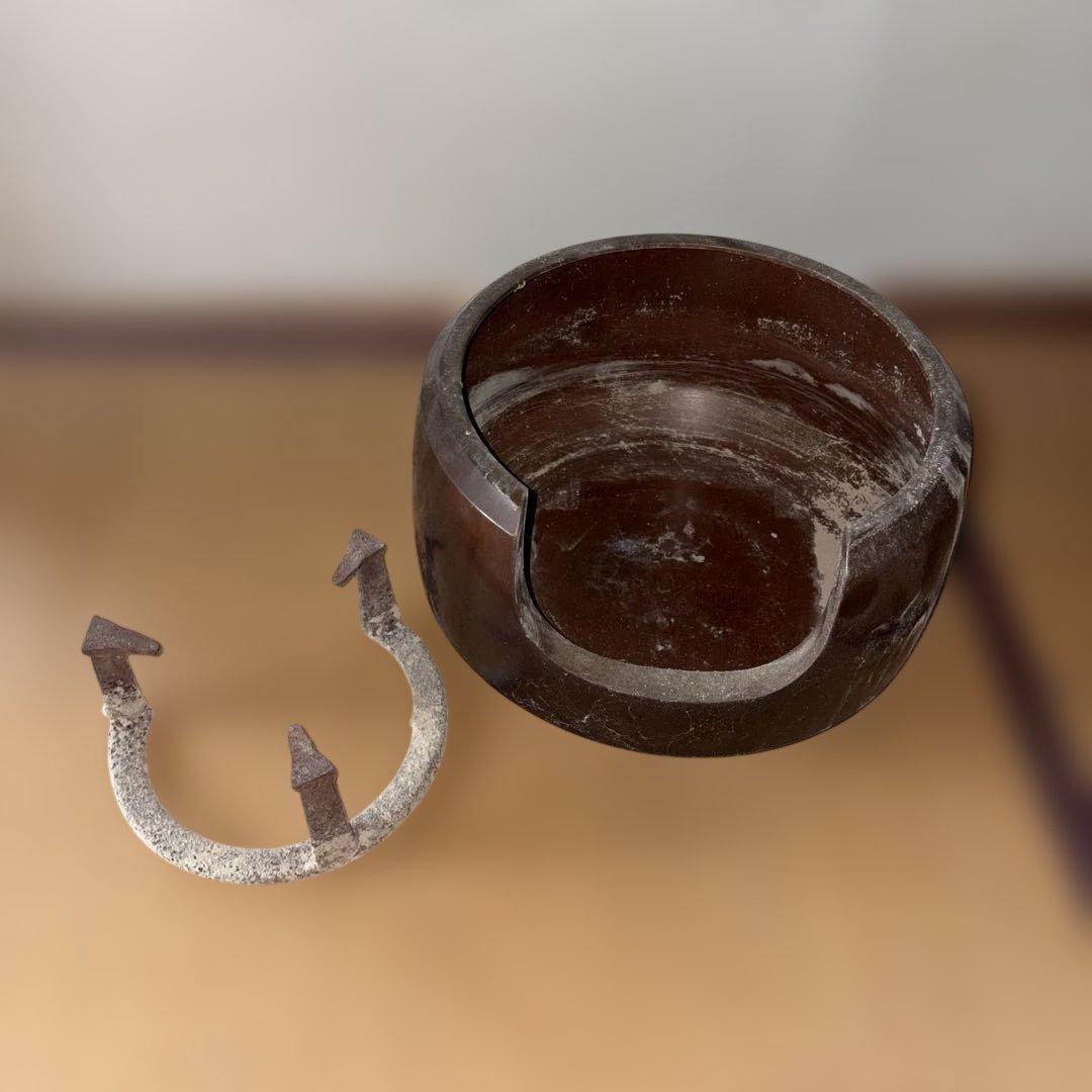 風炉 唐銅 釜師 浄鳳 面取風炉 茶道具 茶器