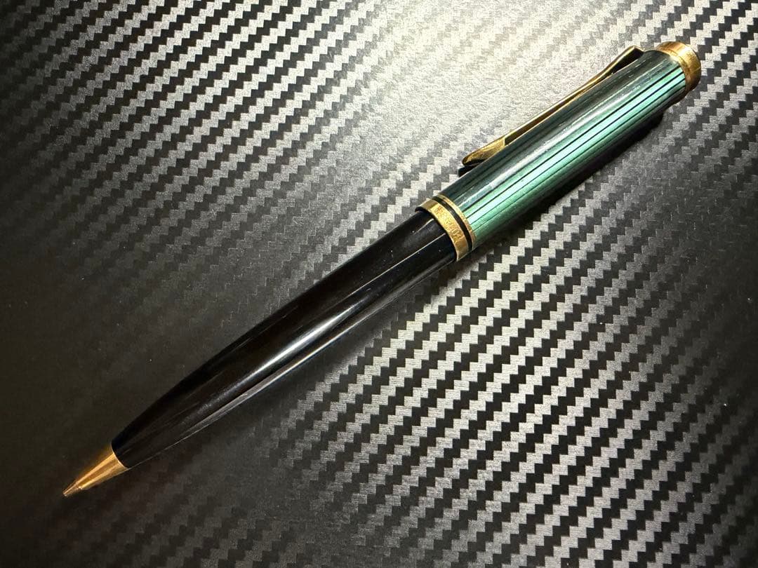 極美品 初期型 ペリカン スーベレーン D400 緑縞 ペンシル 0.5mm