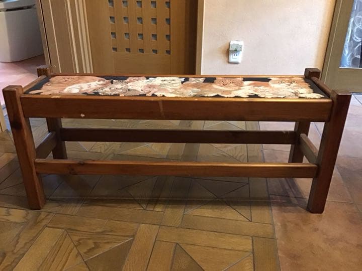 猫柄(コブラん織)小椅子　アメリカ製