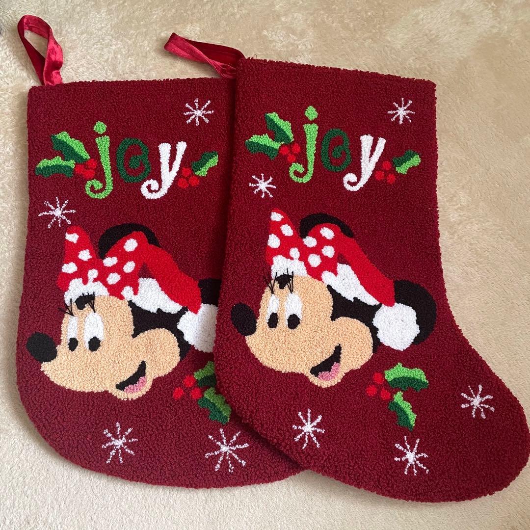 【アメリカディズニー公式】ミニー クリスマスストッキング 2枚セット 日本未発売
