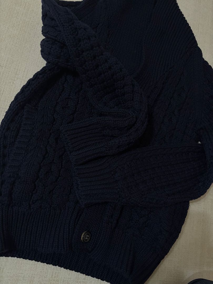 超美品Drumohr 肉厚ケーブルニットカーディガン イタリア製 メリノウール