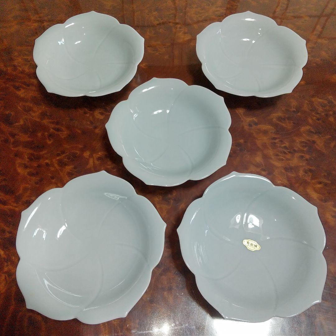 亀山窯 青磁桔梗 和皿揃