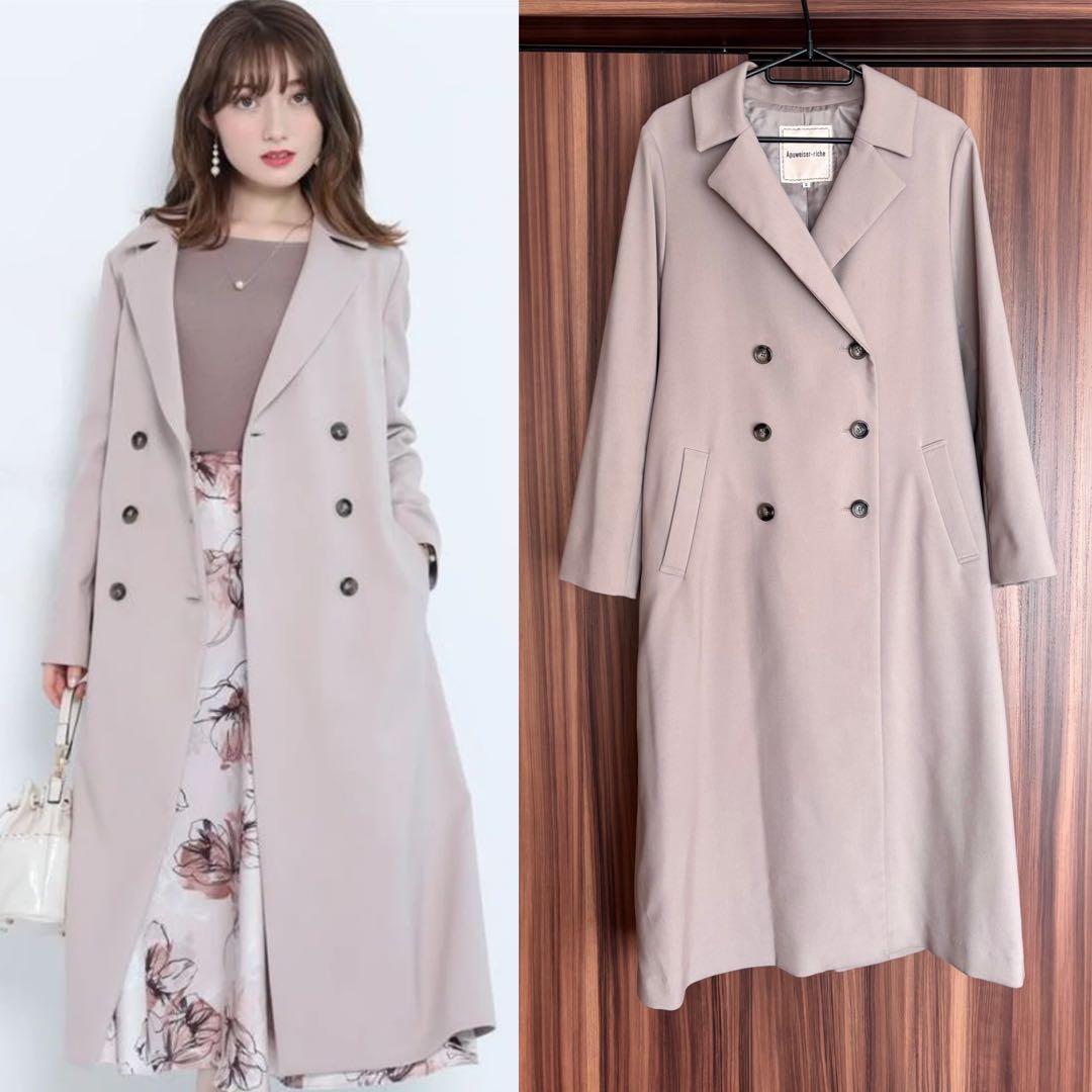 ★アプワイザーリッシェ★バックボリュームベルテッドコート★モカ2★