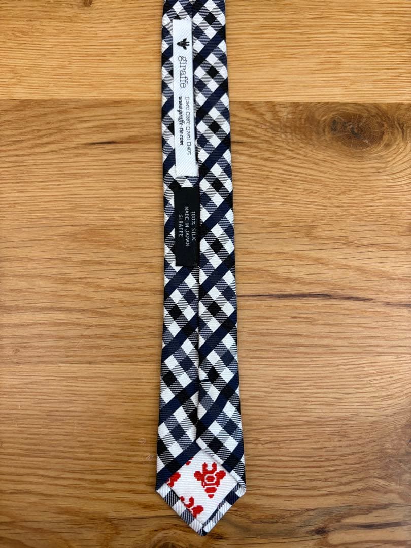 【美品】giraffe チェック柄 ドット ネクタイ