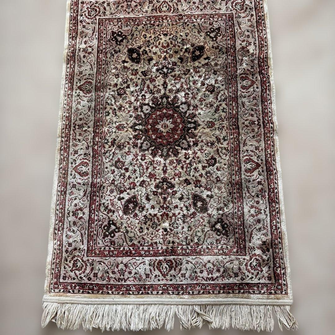 極美品★ビンテージシルクラグ★アンティークペルシャ絨毯