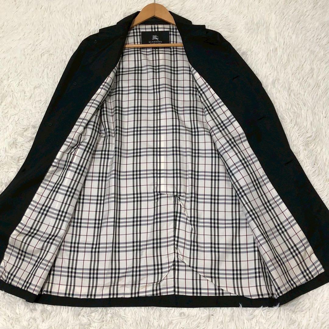 良品◎ノバチェック◎Burberry Black Label ステンカラーコート