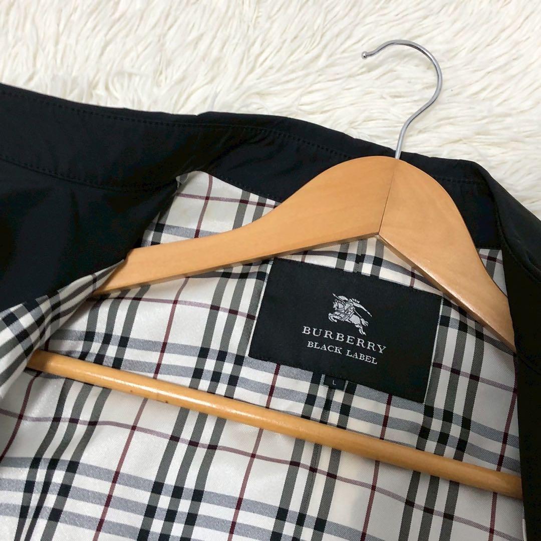 良品◎ノバチェック◎Burberry Black Label ステンカラーコート