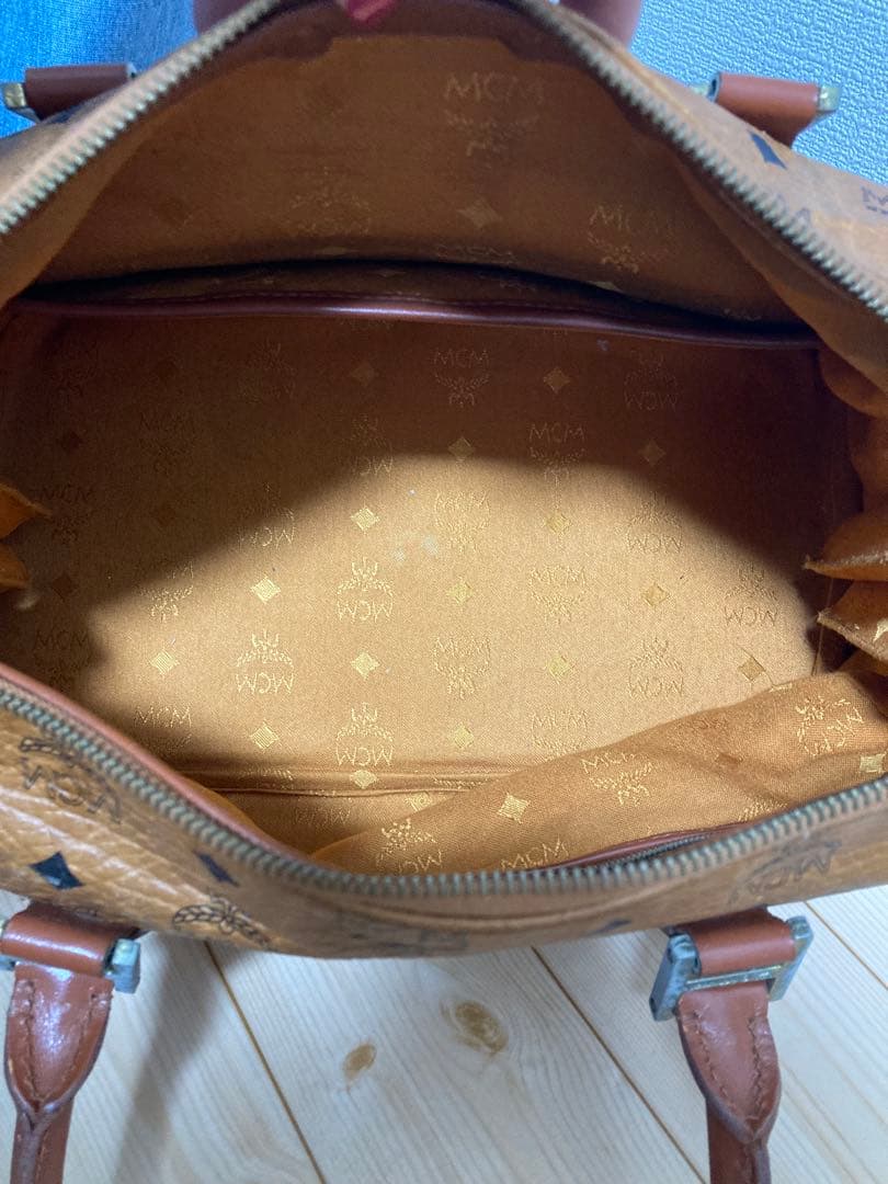 ヴィンテージ　MCM ブラウンレザーボストンバッグ