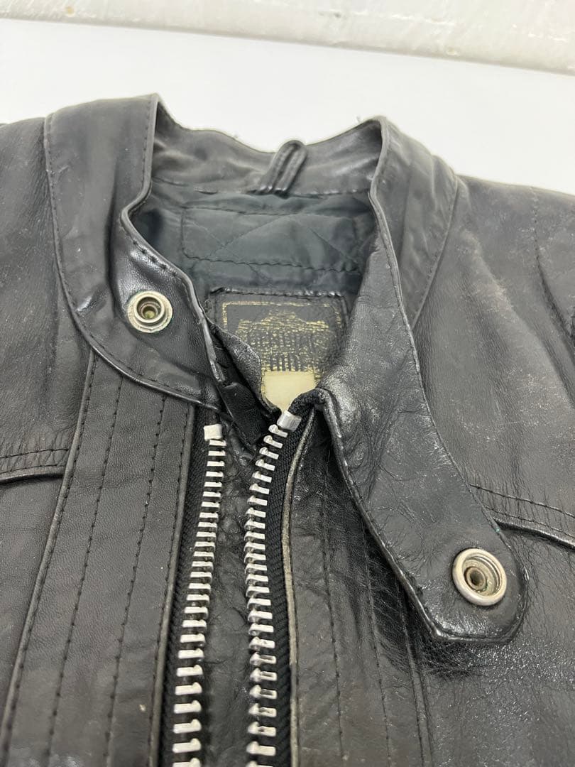 ルイスレザー　レザーライダースジャケット レザー 革ジャン ブラック 古着