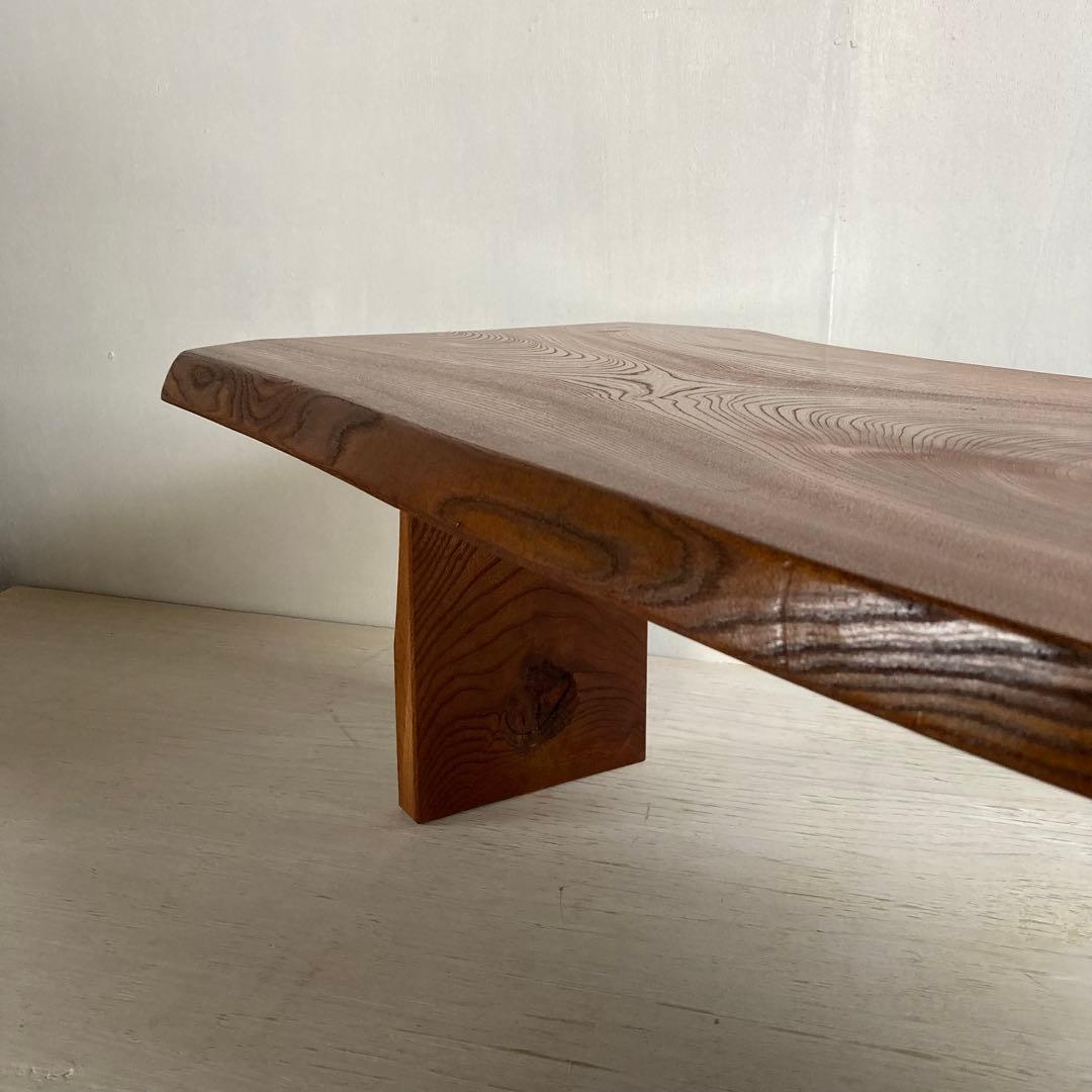 古い木製 テーブル けやき 欅 一枚板 耳付き