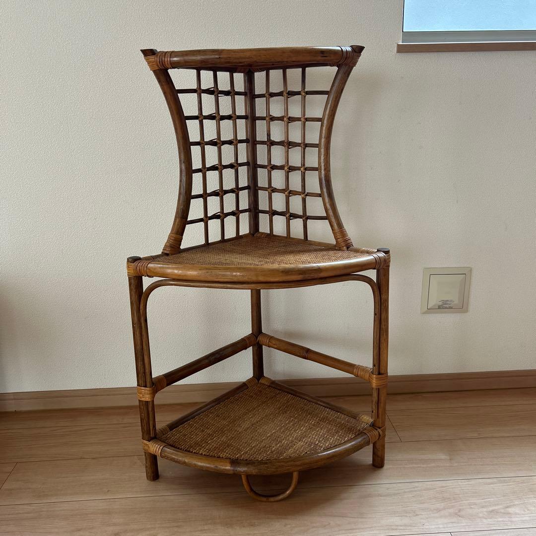 籐 ラタン チェスト 昭和 レトロ コーナーラック