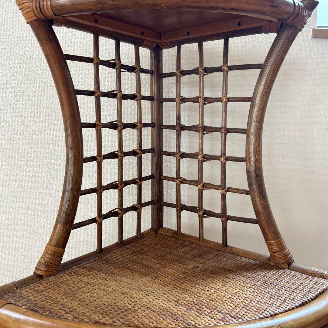 籐 ラタン チェスト 昭和 レトロ コーナーラック