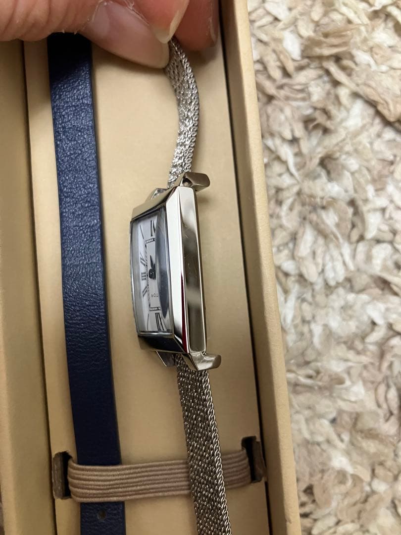 MATOW / マトウ　　スクエア シルバー銀 花/クォーツとエリンジューム