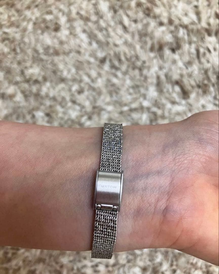 MATOW / マトウ　　スクエア シルバー銀 花/クォーツとエリンジューム