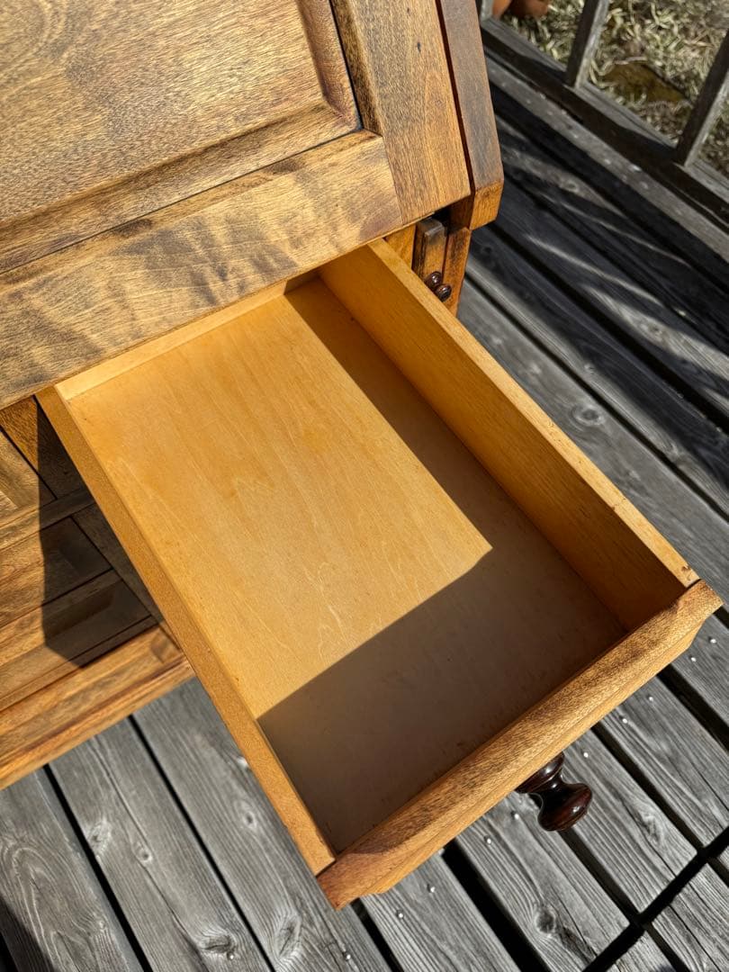 ♪北海道民藝家具♪ライティングビューロー♪総天然木♪塗装アレンジ品♪