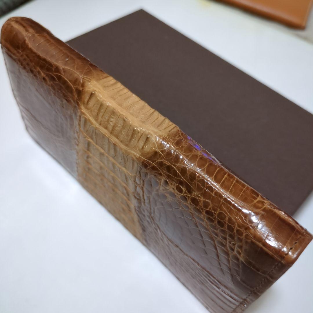 イタリアブランド】ロダニア　本物クロコダイル ブラウン一匹取り長財布　未使用