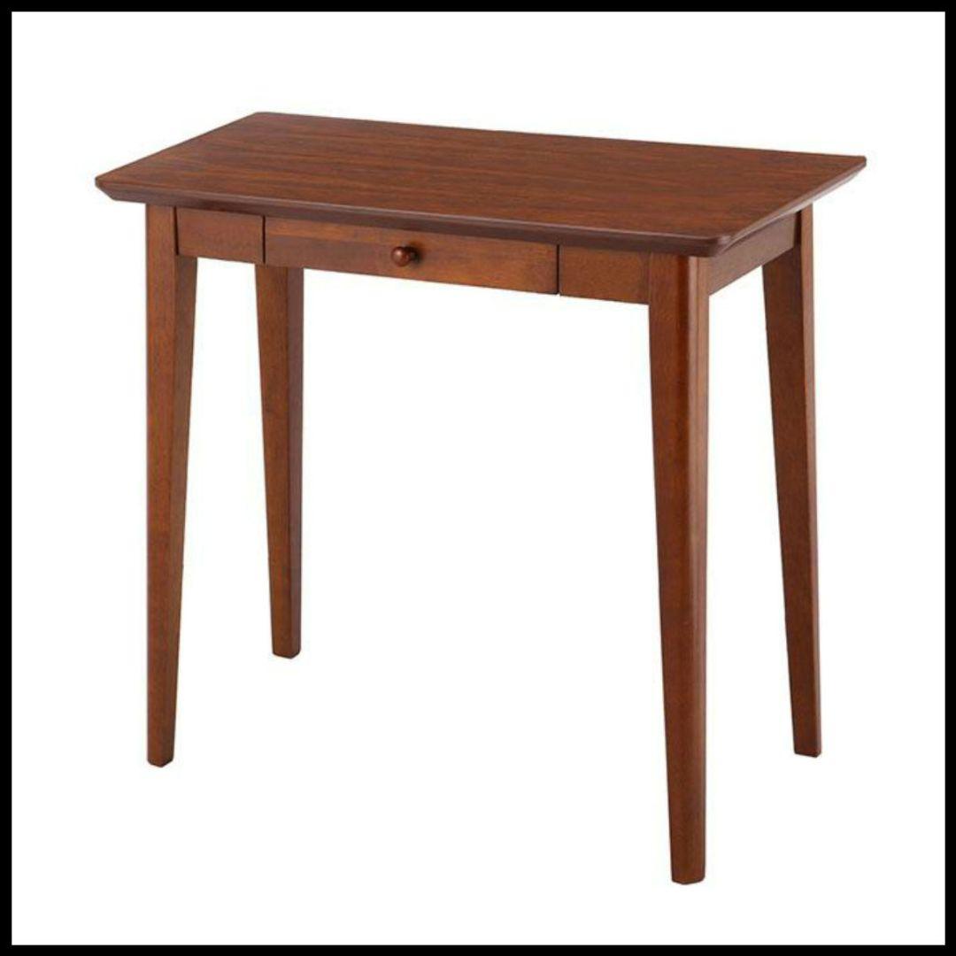 ダークブラウン デスク A4収納可　引き出し付き　作業デスク　コンパクト