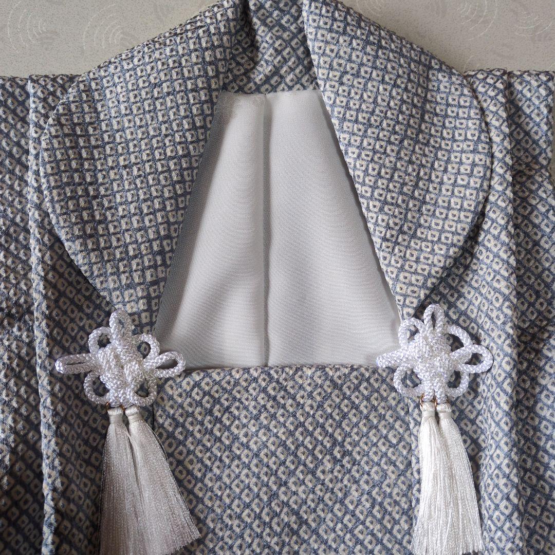 七五三３歳正絹総絞りの被布（薄いグレー）中綿無し
