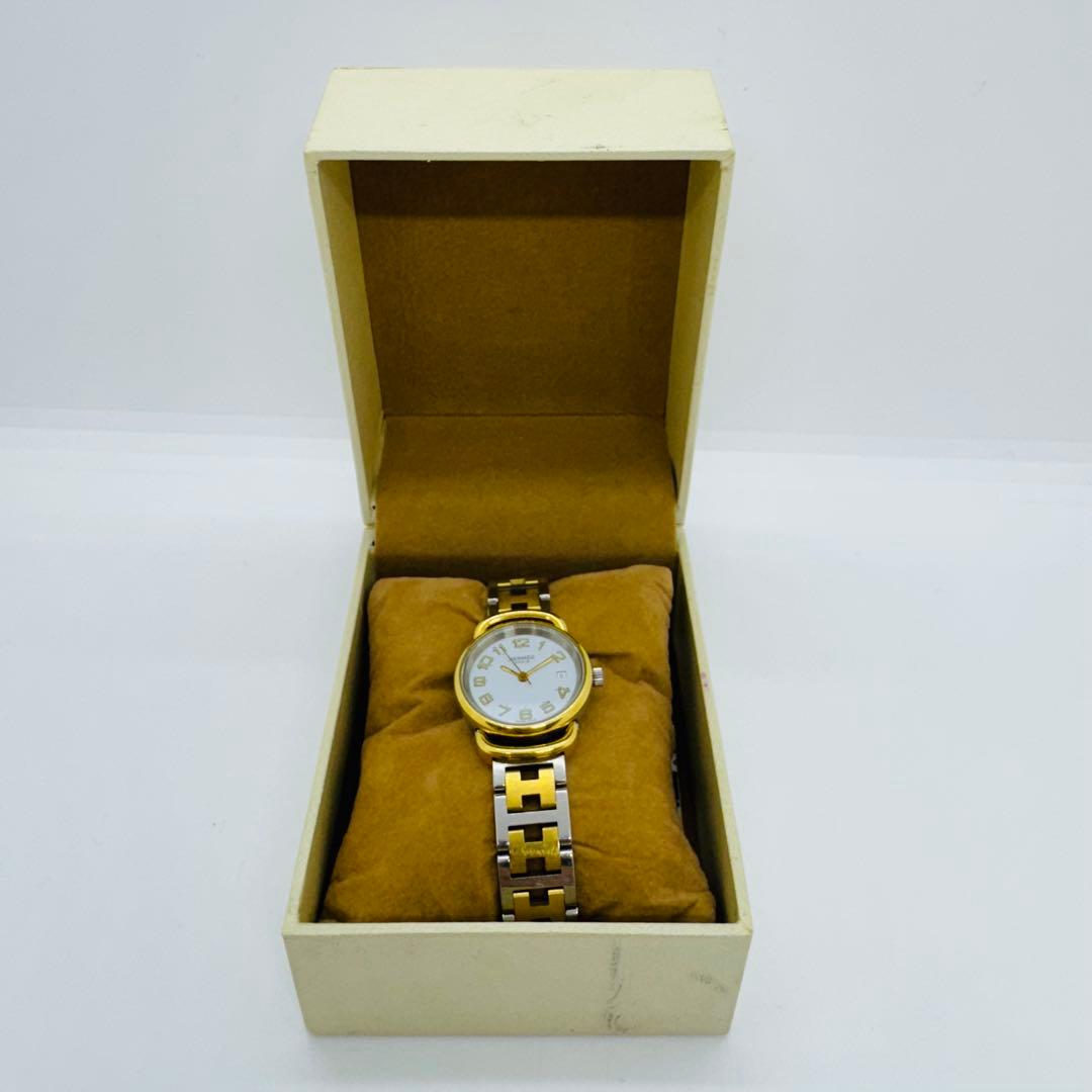 ✨HERMES✨エルメス✨プルマン✨ホワイト文字盤✨コンビ✨レディース✨腕時計✨