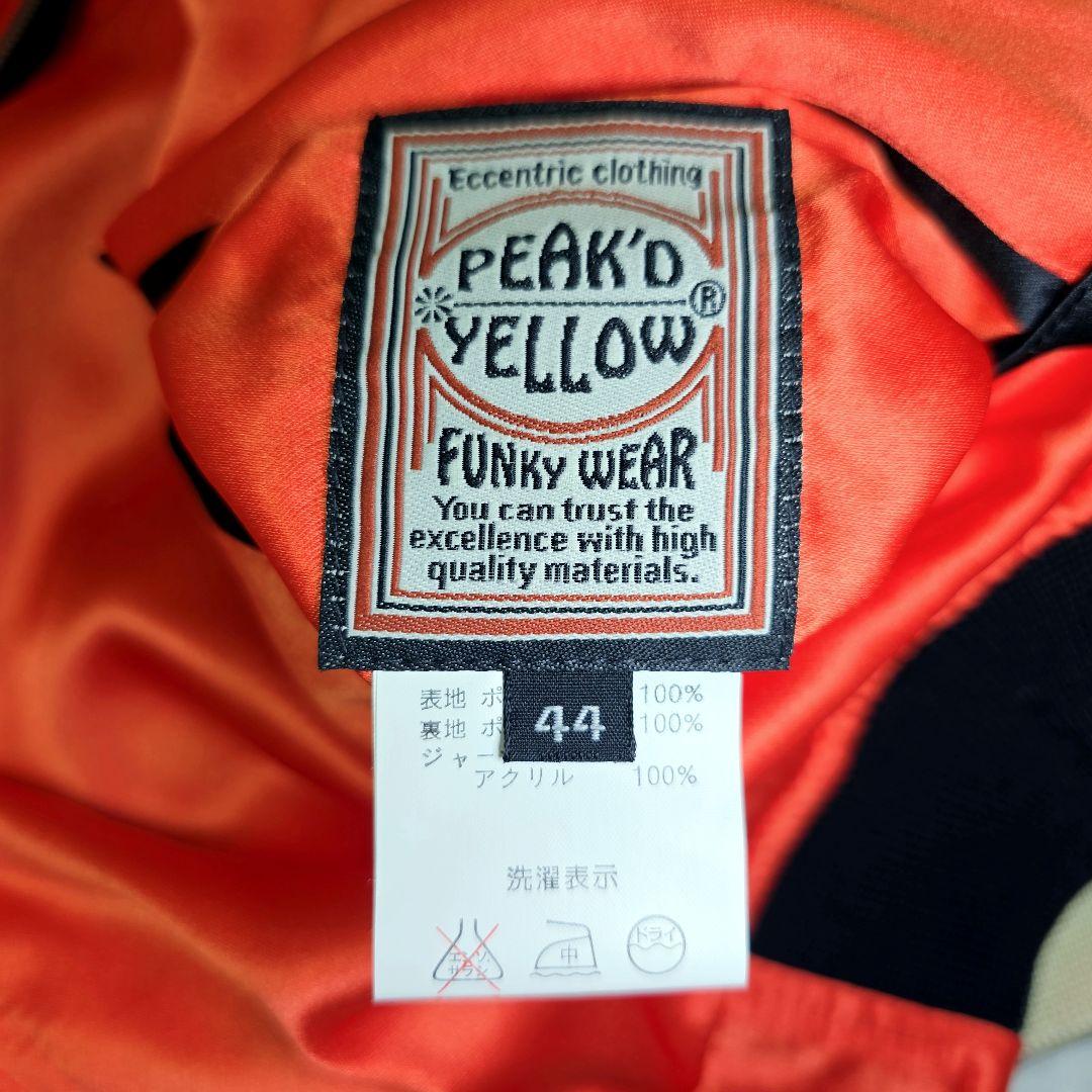 PEAK'D YELLOW スカジャン ブラック×オレンジ 刺繍 バイク 和柄