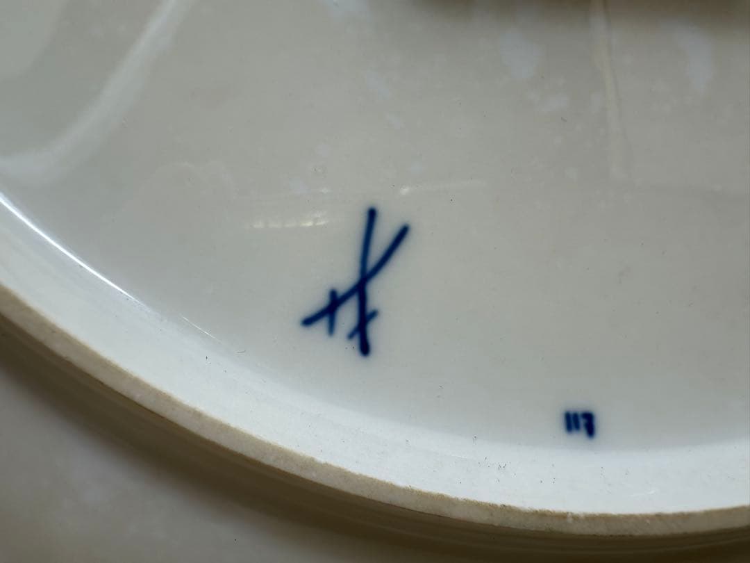 【K-214】【ジャンク】マイセン　陶器製　壁掛け時計