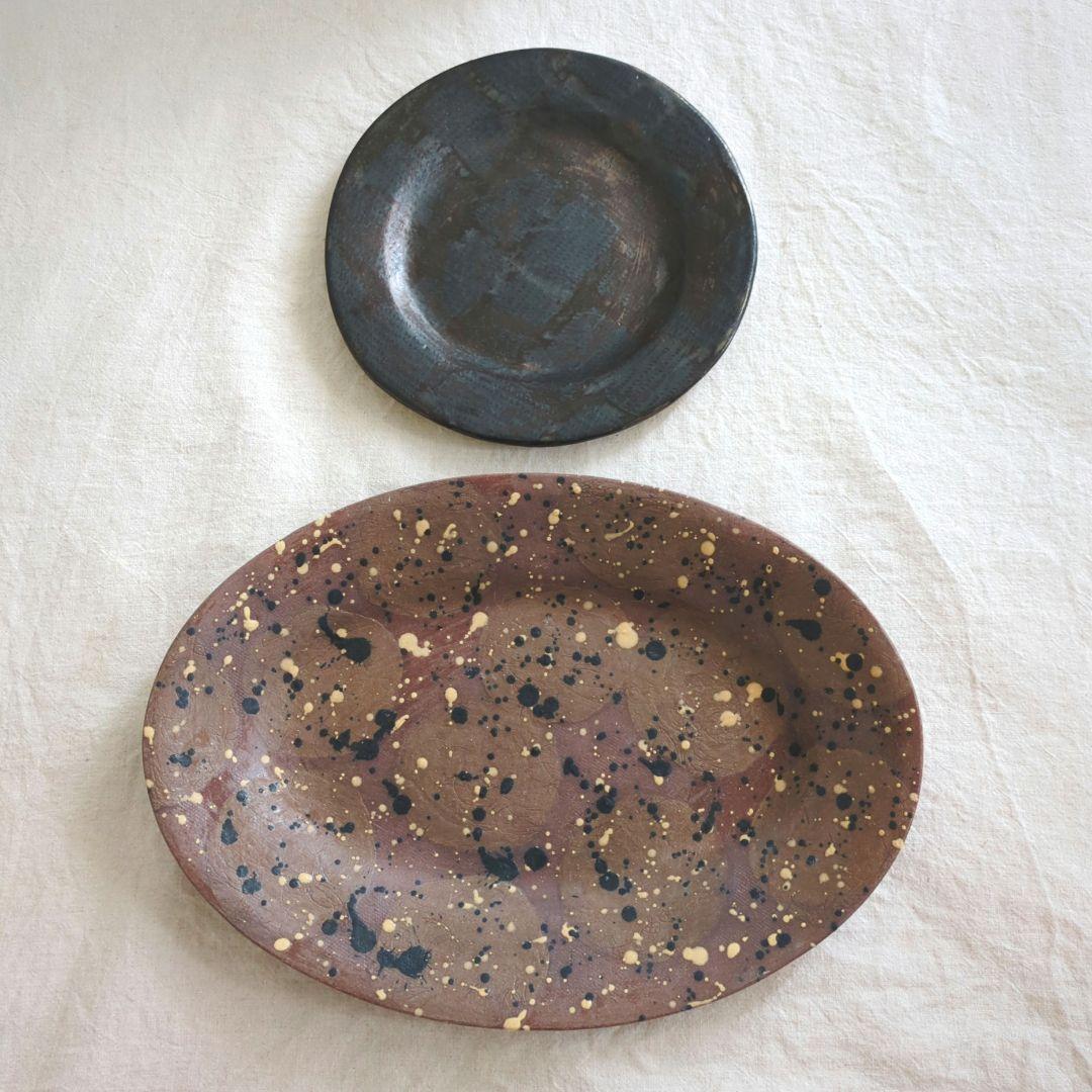 新品 bonohoさんのお皿2枚セット① 佐藤尚理 やちむん 作家もの