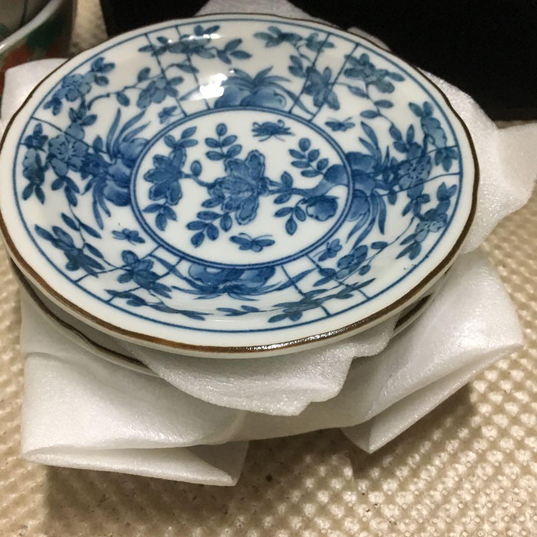 0652　盛鉢3客 小皿5客 菜箸1 セラミック藍